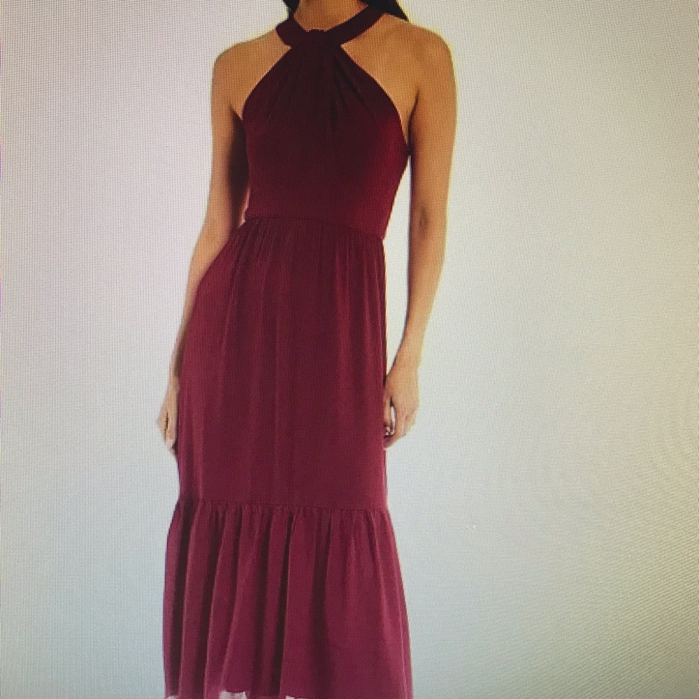 Laundry by Shelli Segal MIDI Knot Halter dress